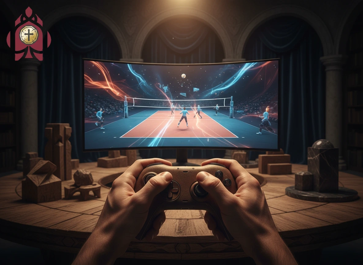 Dynamische Spielszene aus einem E-Volleyball-Wettkampf mit Quotenvergleich
