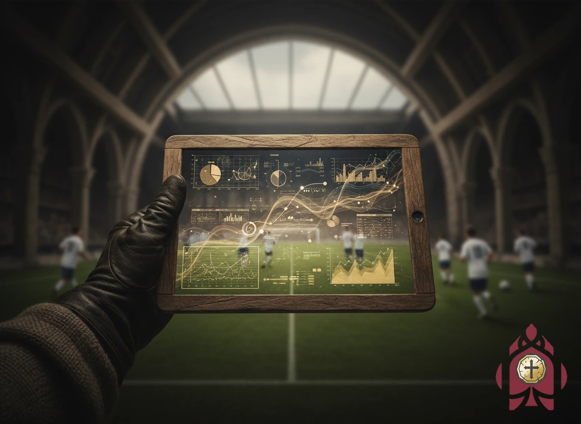 Statistische Auswertung von Fußballmärkten auf einem Tablet-Bildschirm